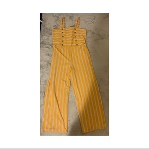 Yellow Striped Jumpsuit